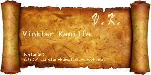 Vinkler Kamilla névjegykártya